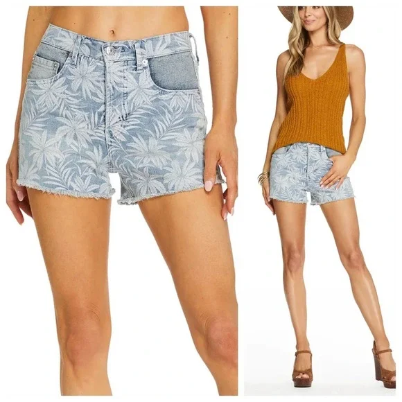 NWT JESSICA SIMPSON Infinite High Waist Short in Palm Bliss, size 30 - Picture 1 of 10